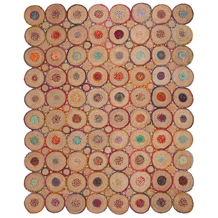 Braided Cotton Rug, Natural Fiber Rug, Cotton Jute Runner Rugs