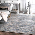 5X7 braided area rug for bedroom/living room/dining room, handwoven denim rug