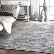 5X7 braided area rug for bedroom/living room/dining room, handwoven denim rug