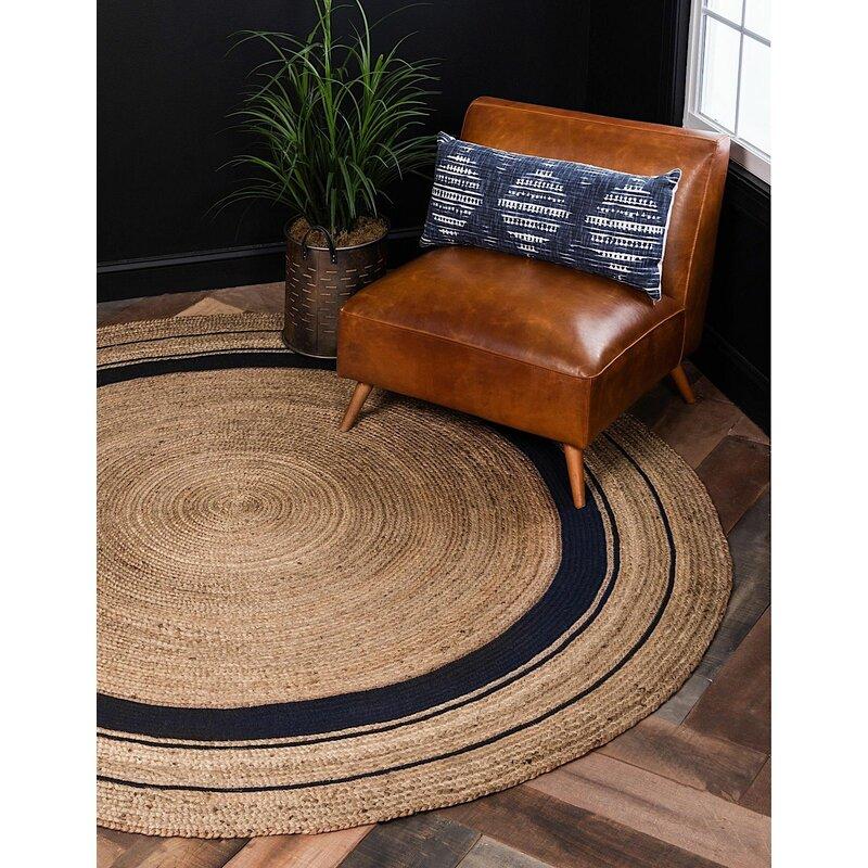 5 feet Natural Jute Braided Round Rugs for Bedroom Area, Living Room Area Rug | Jaipur Handloom