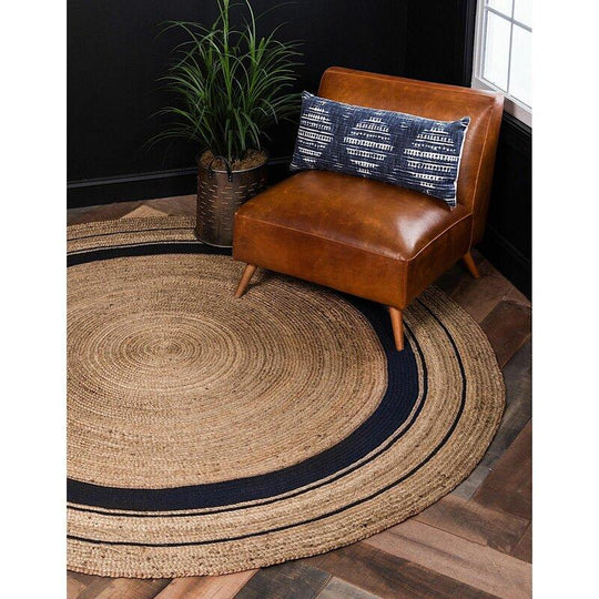 5 feet Natural Jute Braided Round Rugs for Bedroom Area, Living Room Area Rug | Jaipur Handloom