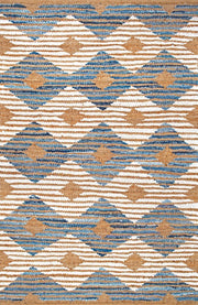 Loomed Jute Rug, Denim Jute Rug, Braided Hemp Rug, Diamond Shape Rug