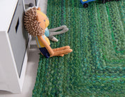 cotton green rug 5x7 feet, Braided cotton carpet rug, handwoven cotton rug
