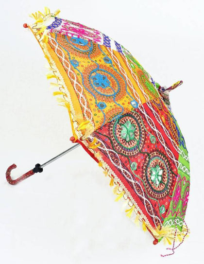 50 pcs Wholesale Indian Handmade Vintage Umbrellas Bohemian Wedding Decoration Parasols Antique Patchwork Umbrella Beach Parasol Umbrella-Jaipur Handloom