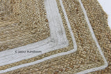 Rectangle Jute Rug Rags Hand Woven Floor Dhurrie Carpet Hand Braided Door Mats-Jaipur Handloom