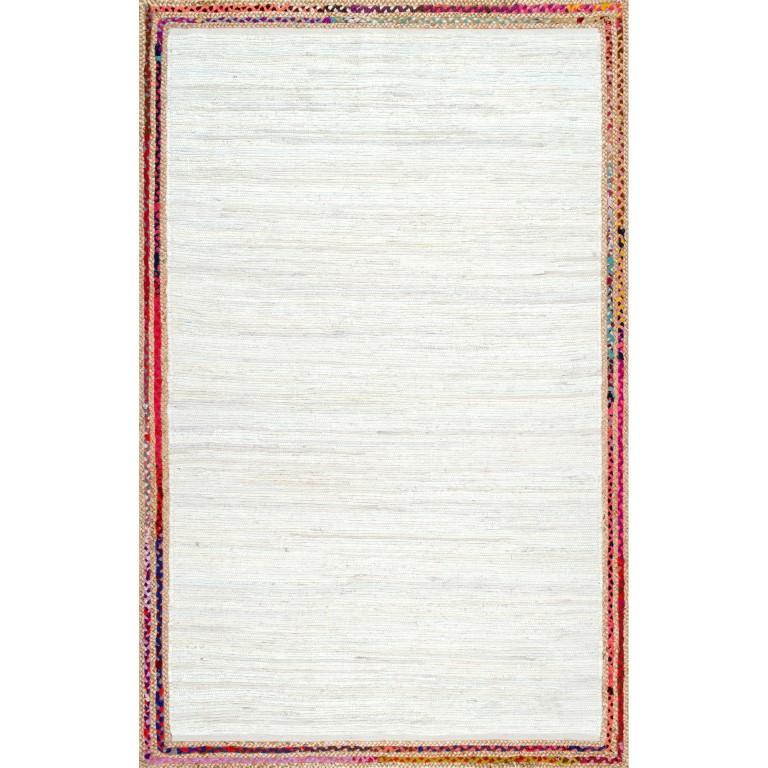 Living Room Rug 5X7 Feet, Braided Chindi Rugs 8X10, Loomed Cotton Area Rug