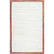 Living Room Rug 5X7 Feet, Braided Chindi Rugs 8X10, Loomed Cotton Area Rug