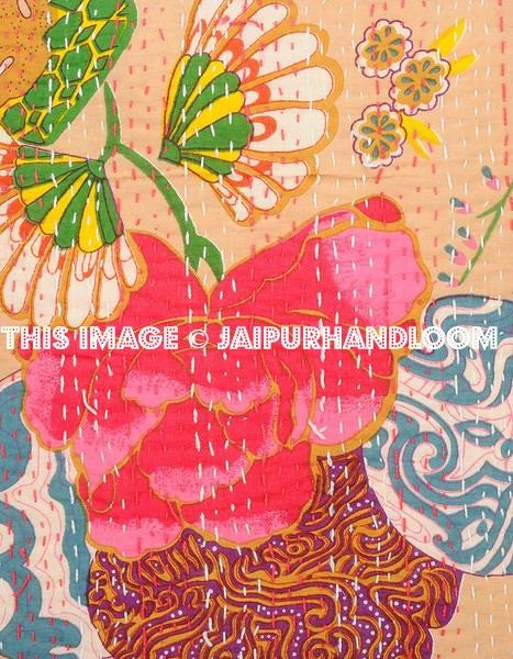 5pc Beige kantha Pillow, kantha cushion for sofa, Kantha Decorative throw Pillow, indian Kantha Pillow, Kantha Cushion Cover, Boho pillow-Jaipur Handloom