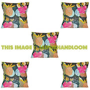 5pc Black kantha Pillow, kantha cushion Decorative throw Pillow wholesale-Jaipur Handloom