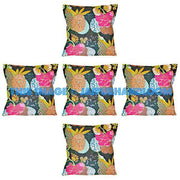 5pc Black kantha Pillow, kantha cushion Decorative throw Pillow wholesale-Jaipur Handloom