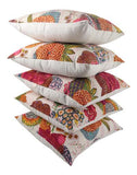 5pc Cotton Decorative White Kantha throw Pillow