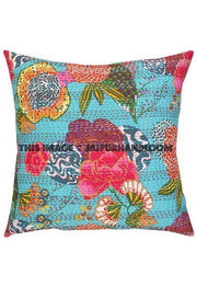 5pc Kantha Pillow Cover, Indian Kantha Pillow Case, Cushion Cover, Cotton Pillow, Bohemian Decorative Pillow, Kantha Throw Pillow 16x16"-Jaipur Handloom