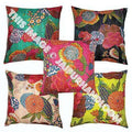 5pc Kantha Pillow Cover, Indian Kantha Pillow Case, Cushion Cover, Cotton Pillow, Bohemian Decorative Pillow, Kantha Throw Pillow 16x16"-Jaipur Handloom