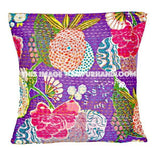 5pc set of Purple kantha Pillow, kantha cushion, floor Antique Kantha Decorative throw Pillow indian Kantha Pillow, Kantha Cushion Cover-Jaipur Handloom
