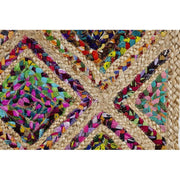 Handwoven Cotton Rug, Chindi Jute Area Rug, Diamond Design Rugs