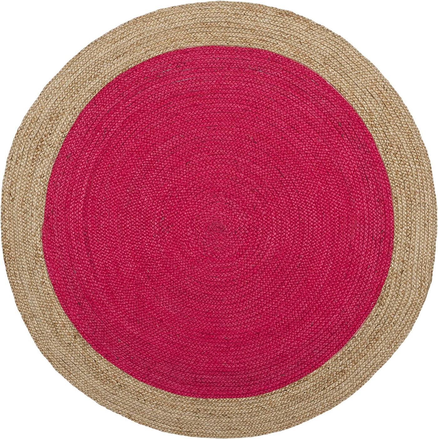 6 feet Jute Round Rug red circle Rug roung rugs for Bedroom & Living Room