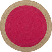 6 feet Jute Round Rug red circle Rug roung rugs for Bedroom & Living Room