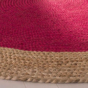 6 feet Jute Round Rug red circle Rug roung rugs for Bedroom & Living Room by Jaipur Handloom
