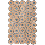 Scalloped Pattern Rug, Denim Jute Rug, Psychedelic Rugs, Woven Area Rug