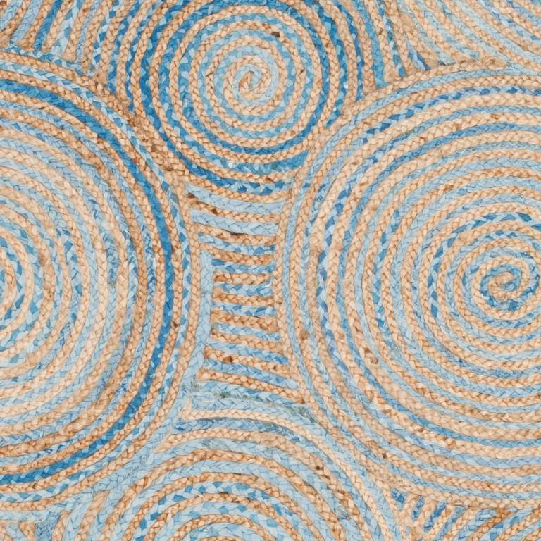 Scalloped Pattern Rug, Denim Jute Rug, Psychedelic Rugs, Woven Area Rug