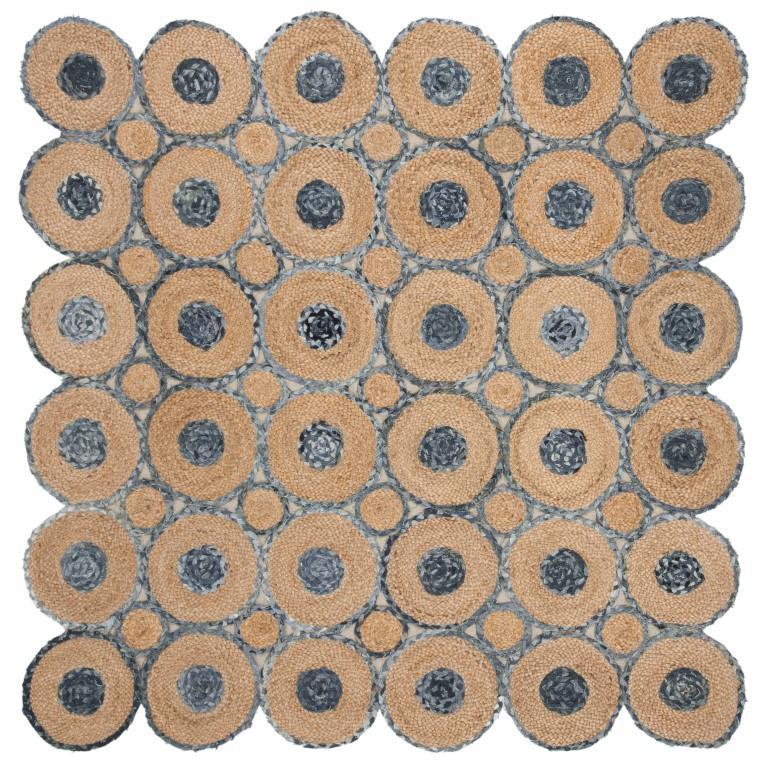 Scalloped Pattern Rug, Denim Jute Rug, Psychedelic Rugs, Woven Area Rug
