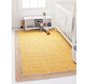 yellow jute carpet rug 8X10 feet, natural jute rug, seagrass jute runner rug