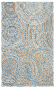Blue Cotton Area Rug 8X10, Braided Rug for Living Room, Hand Knotted Rug