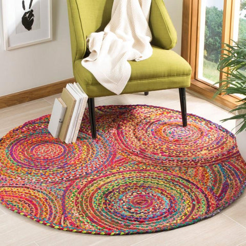 8 X 8 Braided Chindi Round Rugs for Living Room