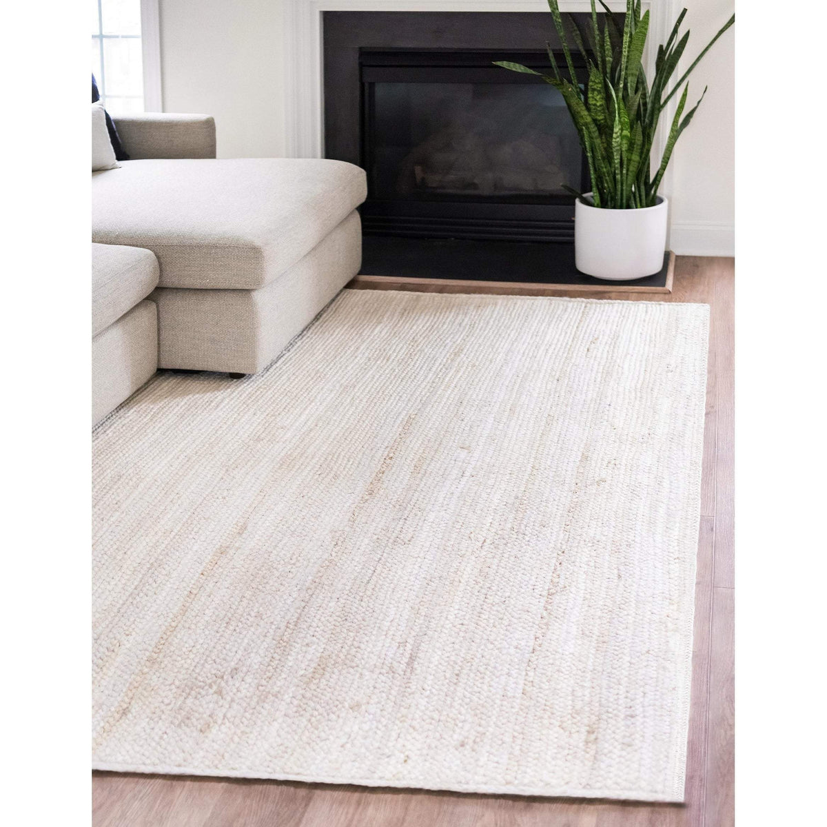 White Jute Rug, White Carpet Rug, Natural Fiber Rug, White Rug for Living Room
