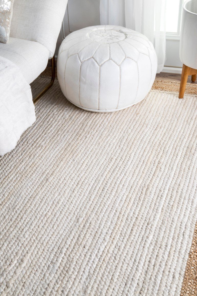 White Jute Rug, White Carpet Rug, Natural Fiber Rug, White Rug for Living Room