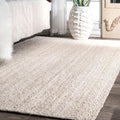 White Jute Rug, White Carpet Rug, Natural Fiber Rug, White Rug for Living Room
