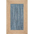 Jute Carpet for Living Room 5X7, Braided Denim Rug, Handwoven Jute Rug