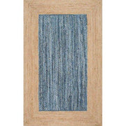 Jute Carpet for Living Room 5X7, Braided Denim Rug, Handwoven Jute Rug