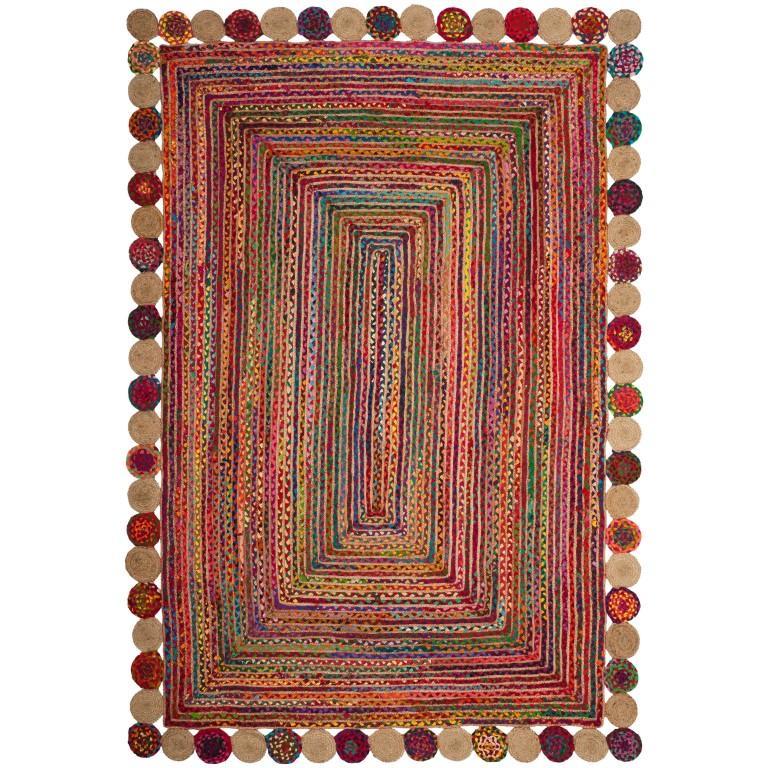 Jute Area Rug 8X10 feet, Cotton Rug For Living Room Rug, Handwoven Cotton Carpet