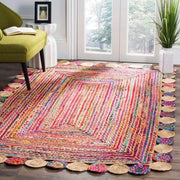 Jute Area Rug 8X10 feet, Cotton Rug For Living Room Rug, Handwoven Cotton Carpet