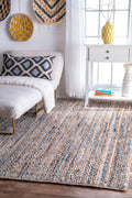 8X10 rug for living room, denim jute rug for dining room, braided rug carpet