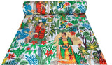 antique pattern frida kahlo kantha quilt throw