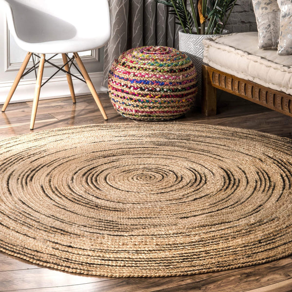 Abstract Pattern Jute Braided Living Room Round Rugs Carpet ON SALE