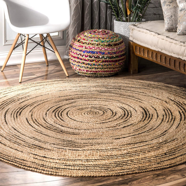 Abstract Jute Rug Jute Rug Round