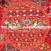 Accent Furniture - Round Pouf Ottoman-Jaipur Handloom