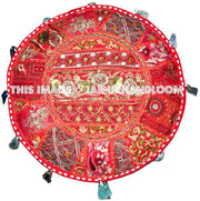Accent Furniture - Round Pouf Ottoman-Jaipur Handloom