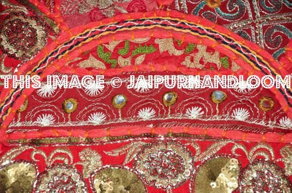 Accent Furniture - Round Pouf Ottoman-Jaipur Handloom