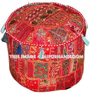 Accent Furniture - Round Pouf Ottoman-Jaipur Handloom