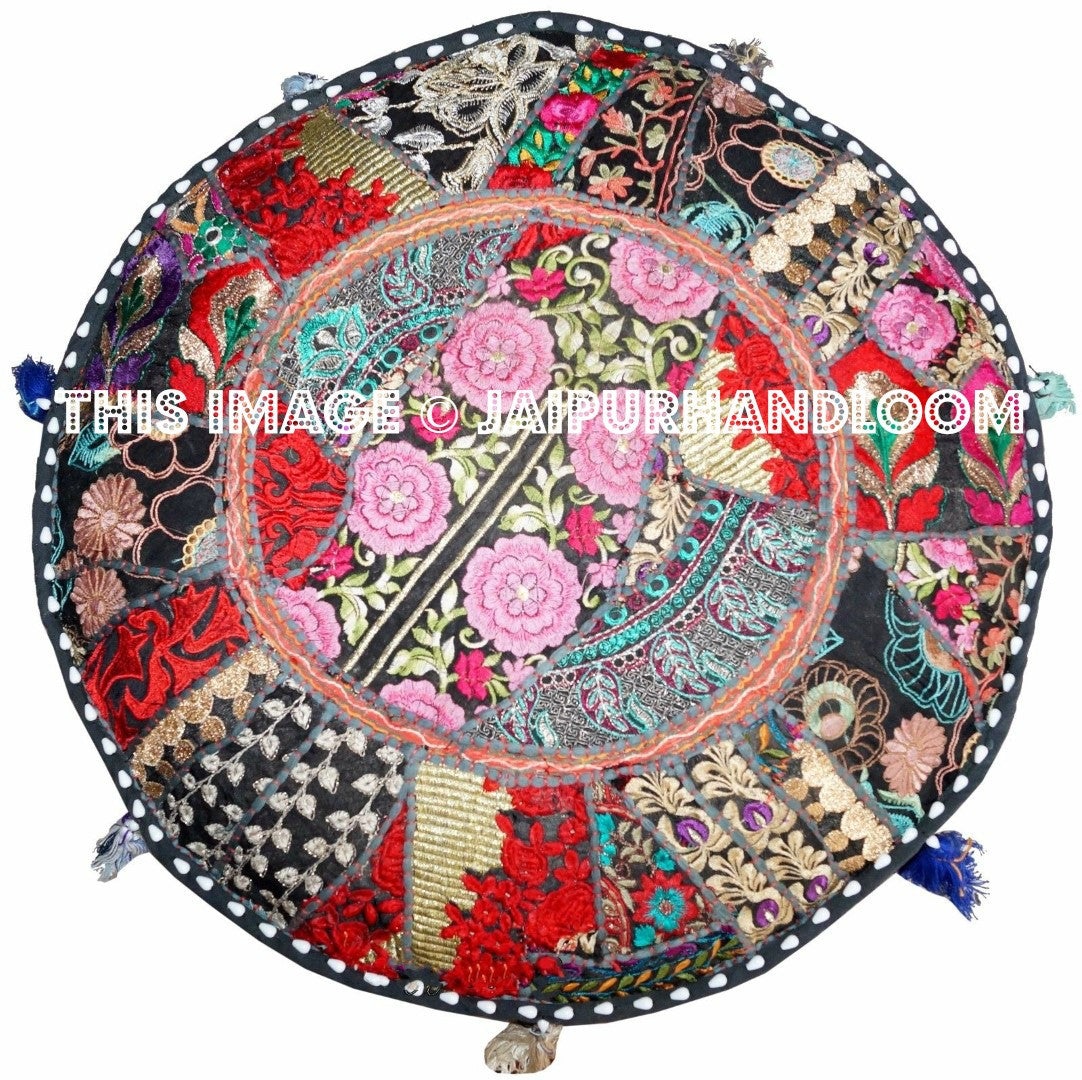 Adelaide Pouf ottomans - 22X12 inches-Jaipur Handloom