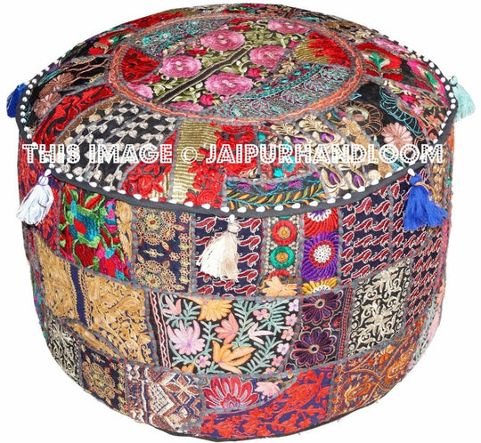 Adelaide Pouf ottomans - 22X12 inches-Jaipur Handloom