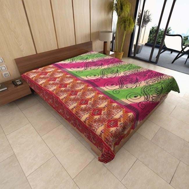 Agnella Sari kantha Blanket-Jaipur Handloom