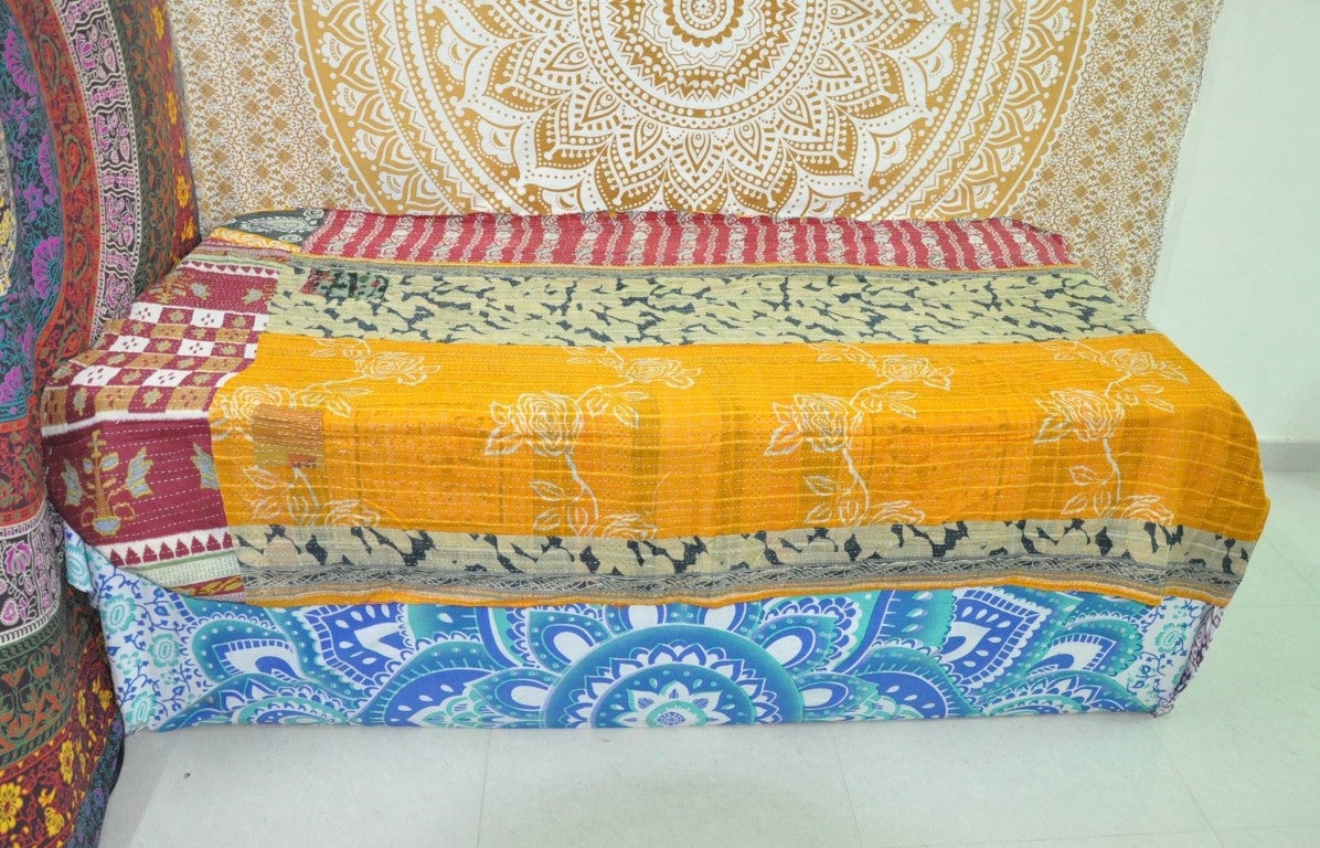 Albertina Kantha Throw-Jaipur Handloom