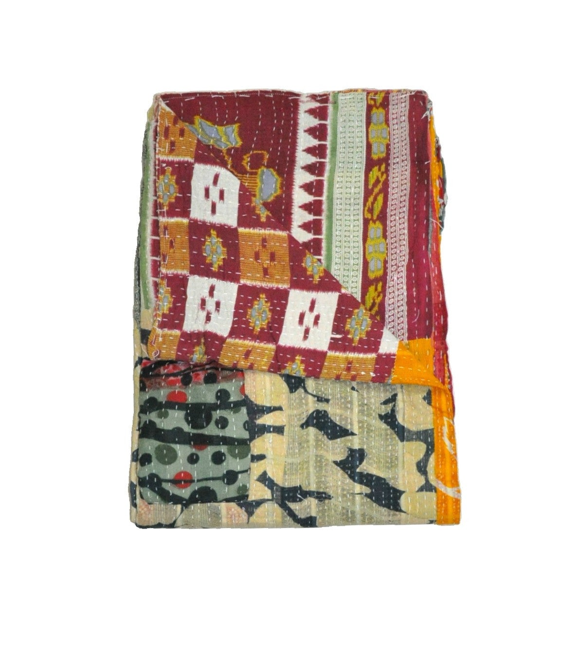 Albertina Kantha Throw-Jaipur Handloom