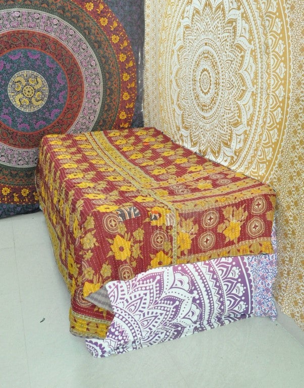 Albina Sari Kantha Throw-Jaipur Handloom