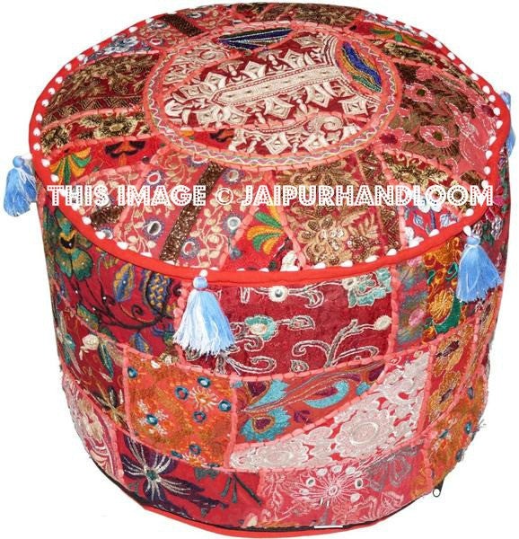 Albury Pouffe - 18X13 inches-Jaipur Handloom